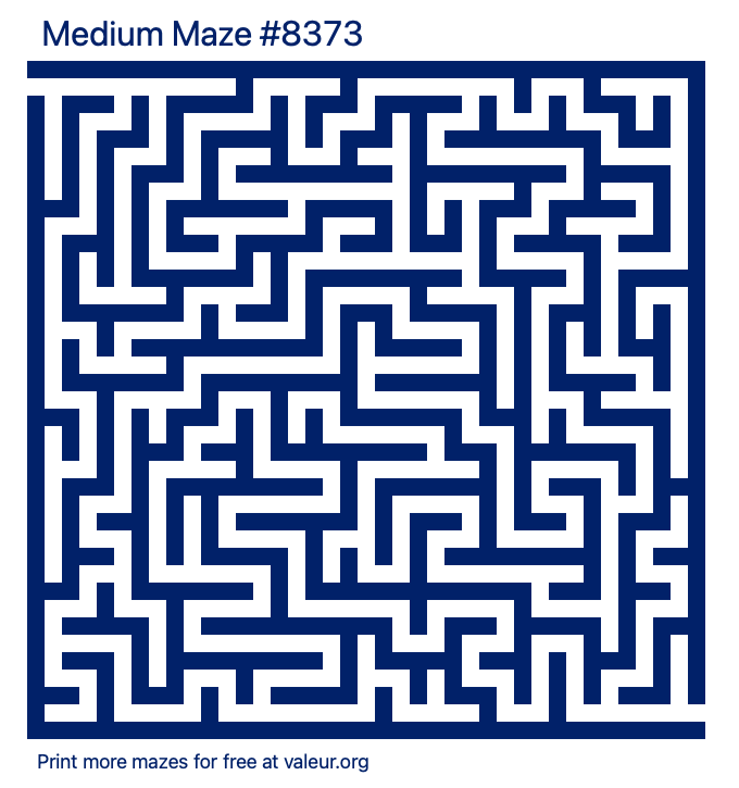 Free Printable Medium Maze number 8373