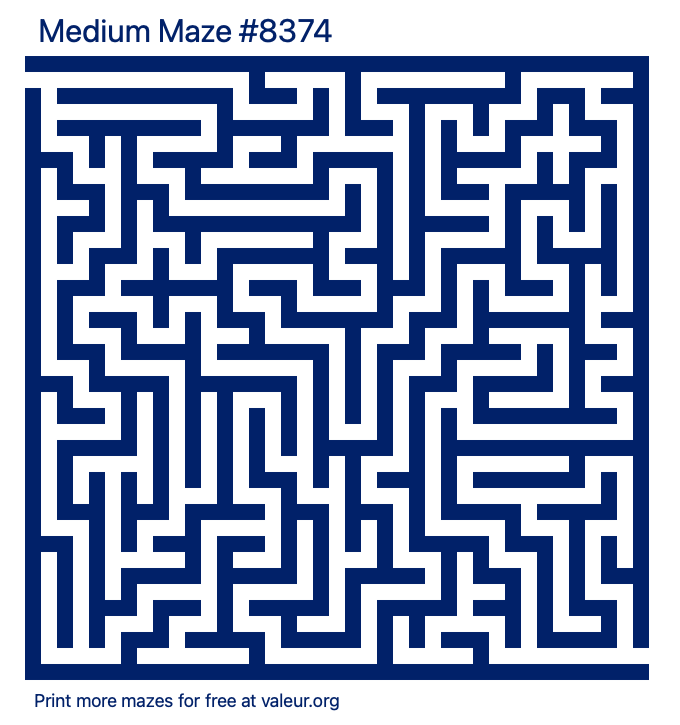 Free Printable Medium Maze number 8374