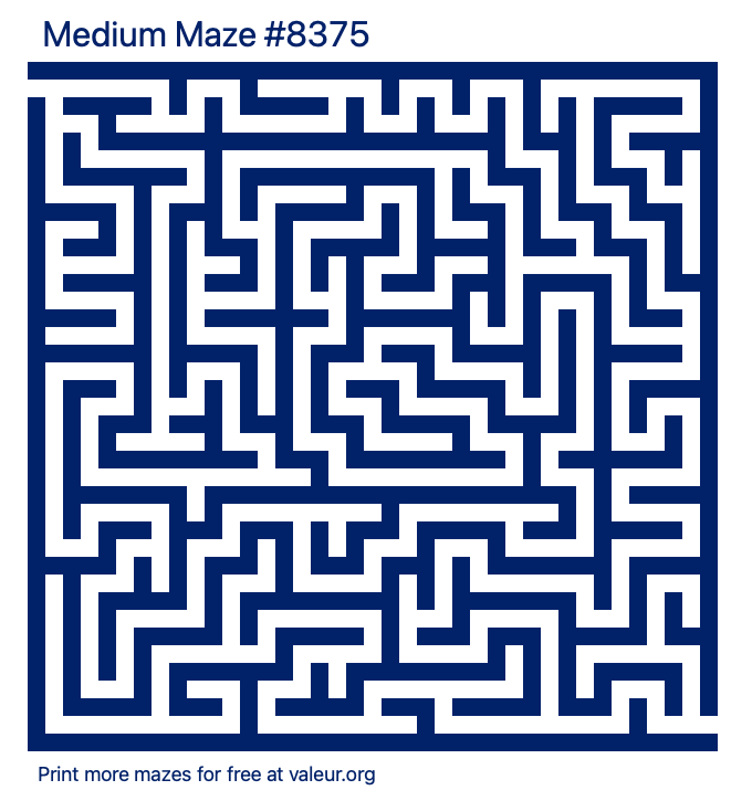 Free Printable Medium Maze number 8375