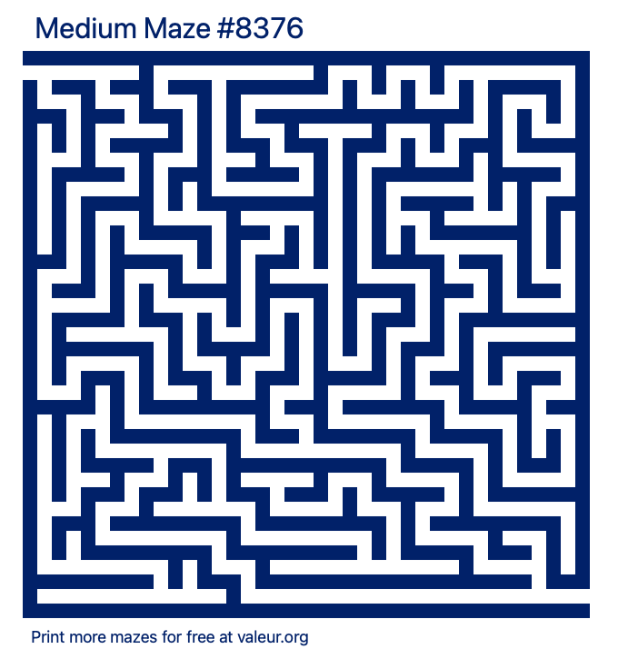 Free Printable Medium Maze number 8376