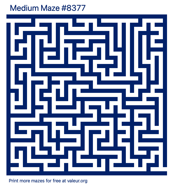 Free Printable Medium Maze number 8377