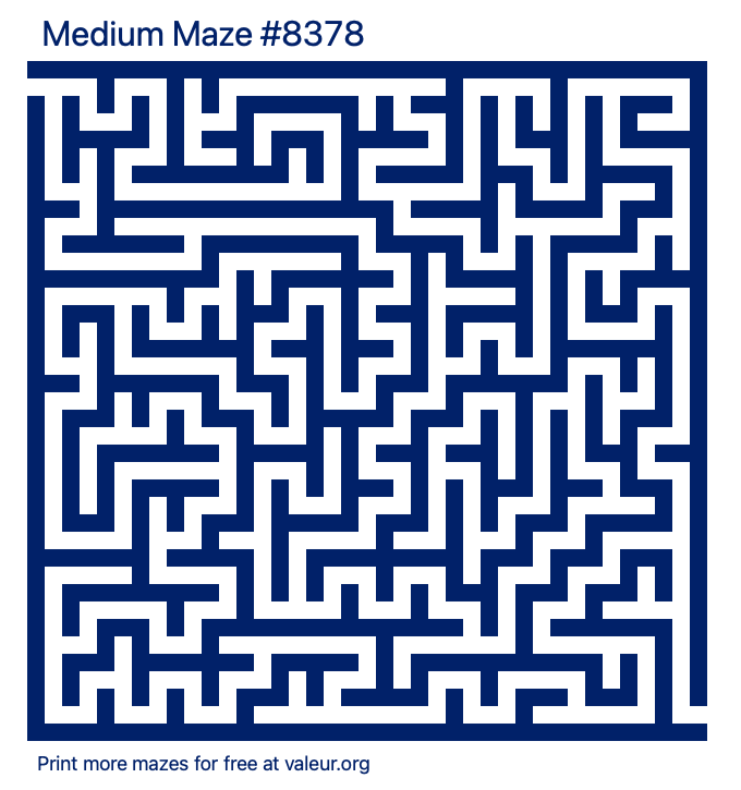 Free Printable Medium Maze number 8378