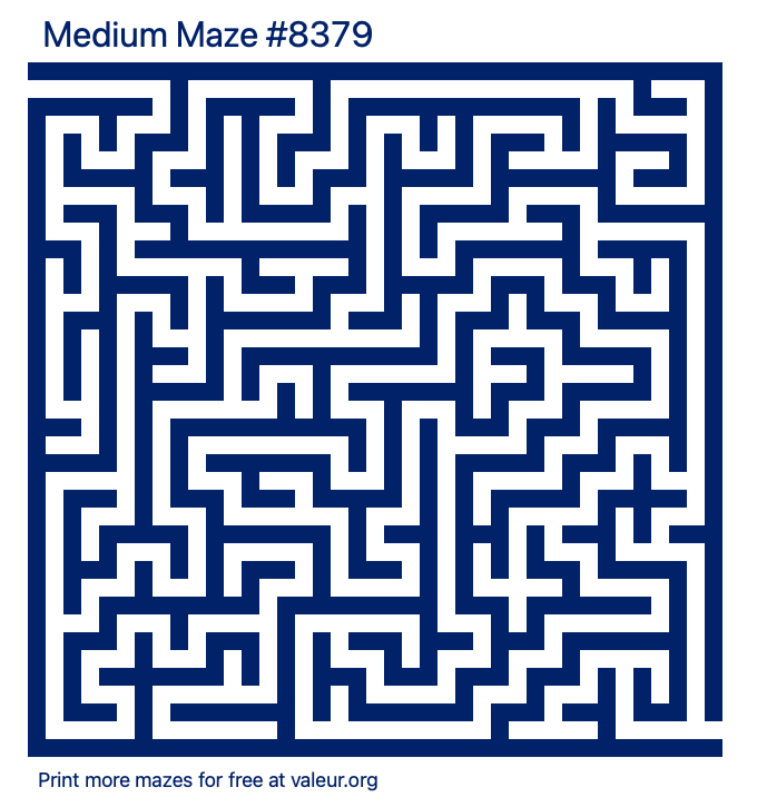 Free Printable Medium Maze number 8379