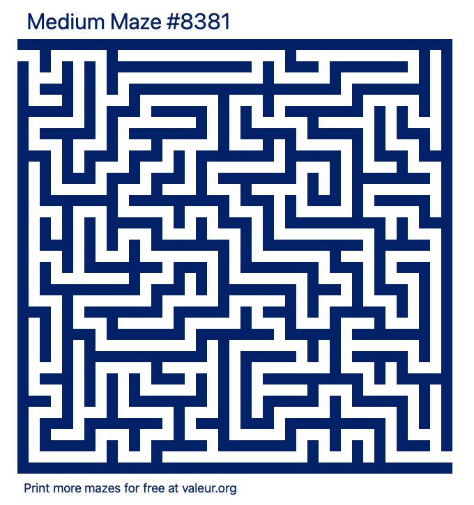 Free Printable Medium Maze number 8381