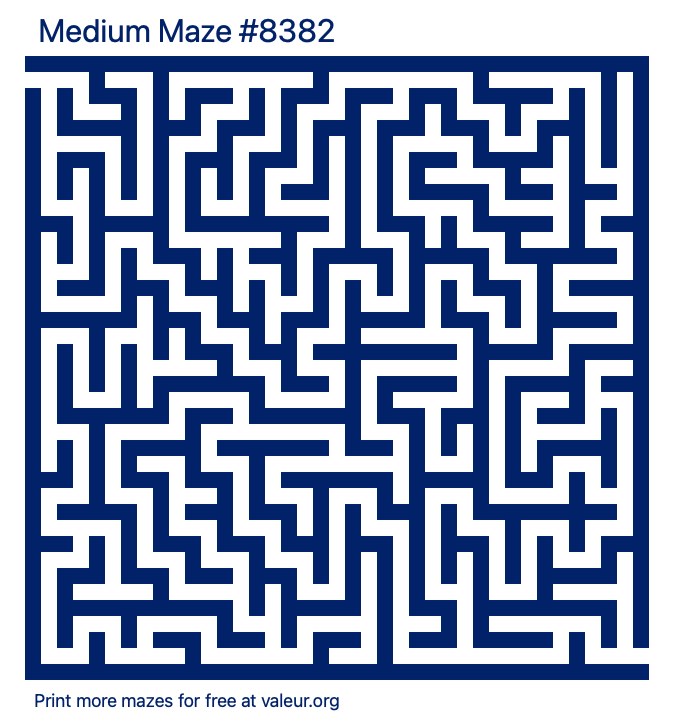 Free Printable Medium Maze number 8382