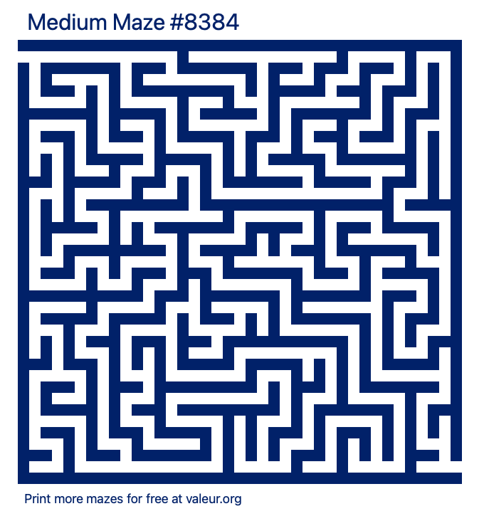 Free Printable Medium Maze number 8384