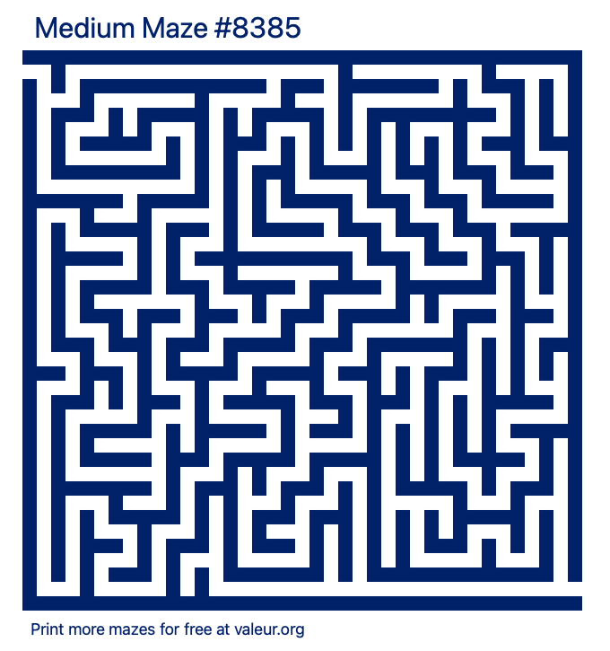 Free Printable Medium Maze number 8385