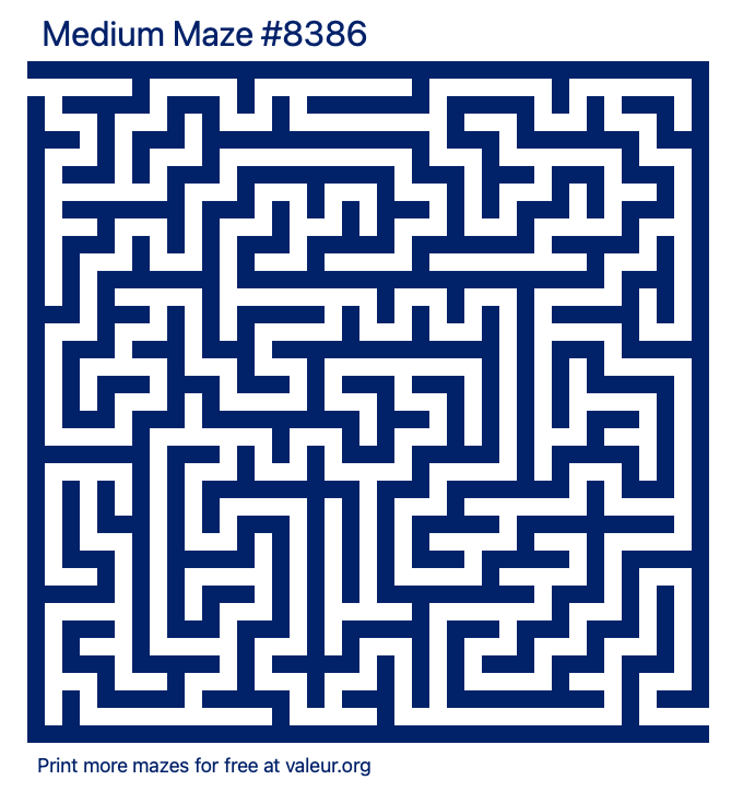 Free Printable Medium Maze number 8386