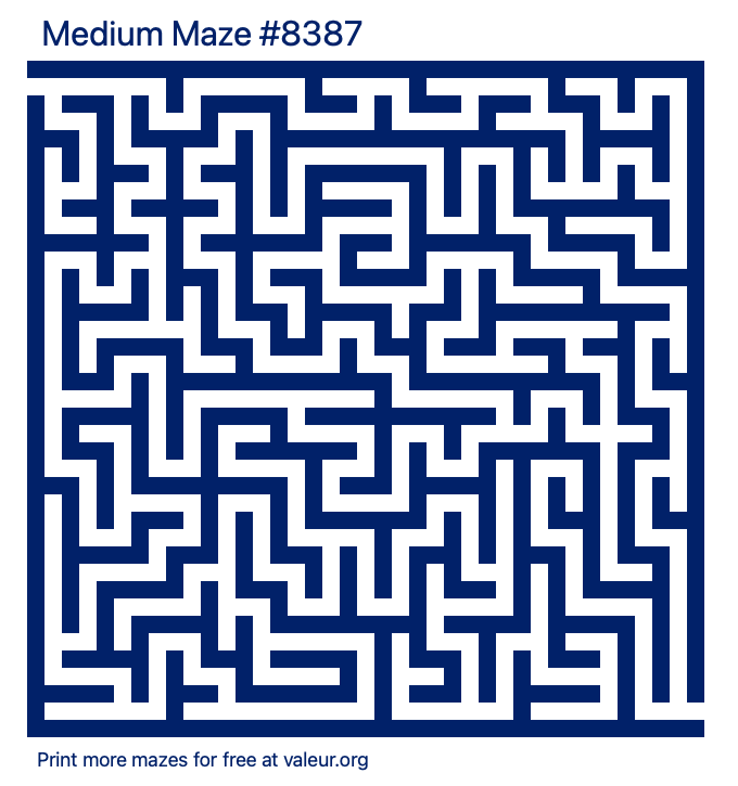 Free Printable Medium Maze number 8387