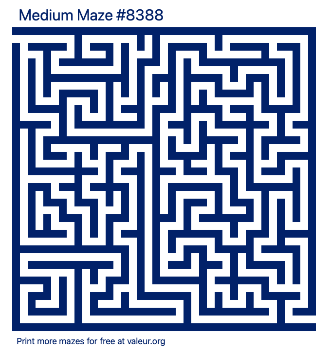 Free Printable Medium Maze number 8388