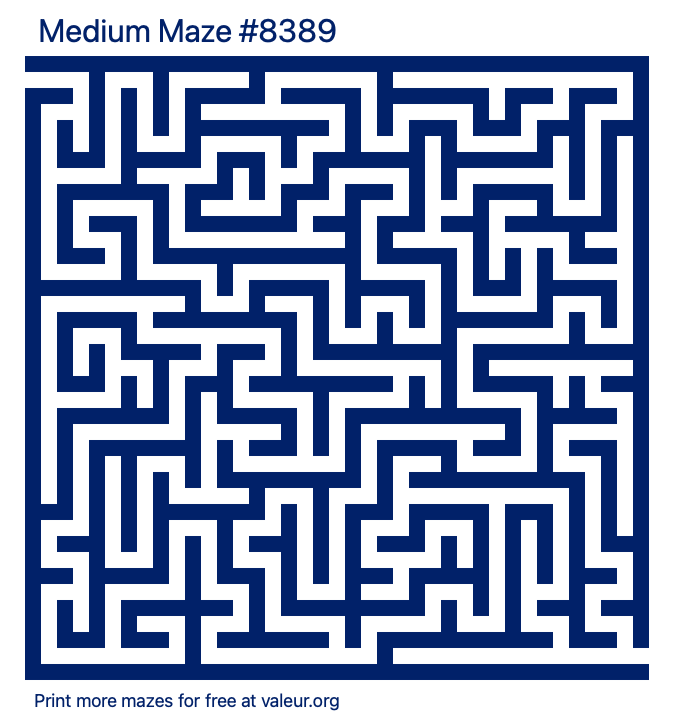 Free Printable Medium Maze number 8389