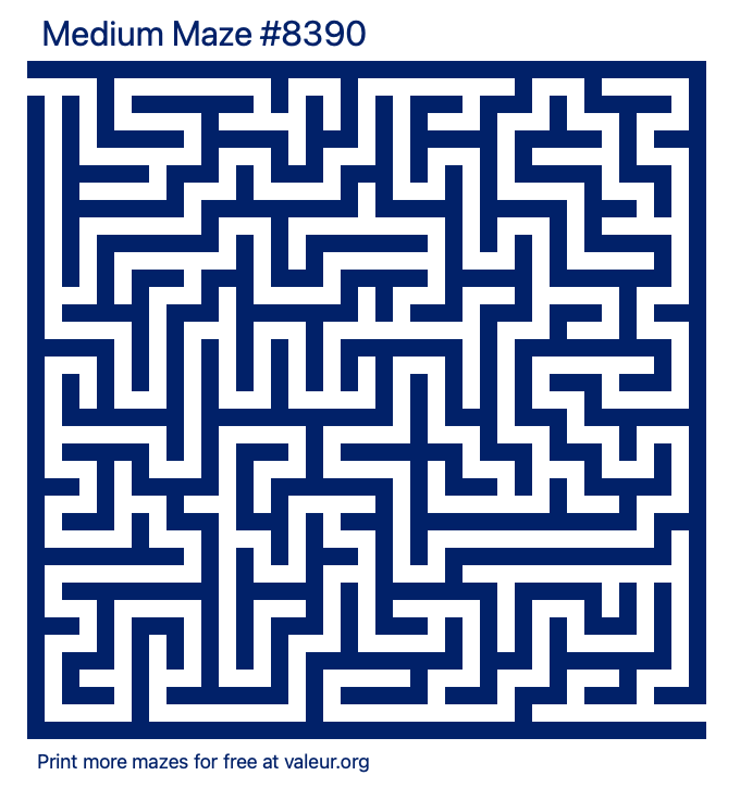 Free Printable Medium Maze number 8390