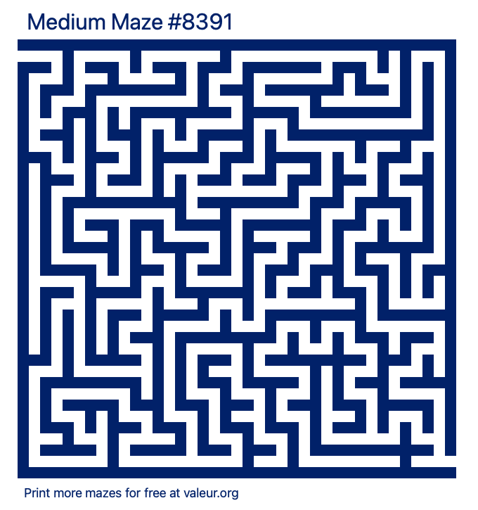 Free Printable Medium Maze number 8391
