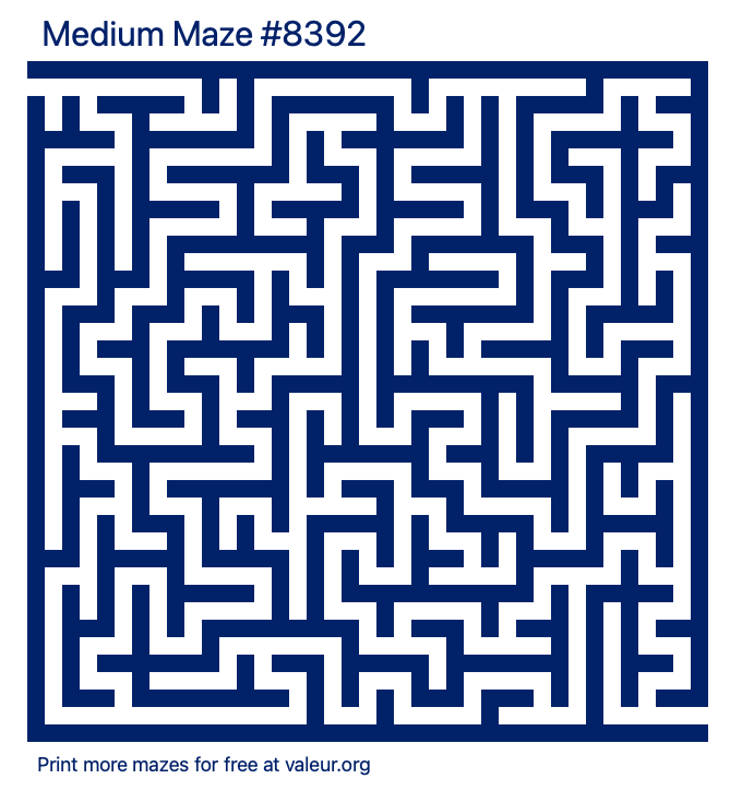 Free Printable Medium Maze number 8392