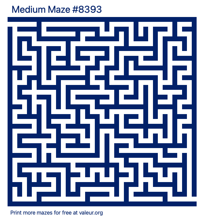 Free Printable Medium Maze number 8393