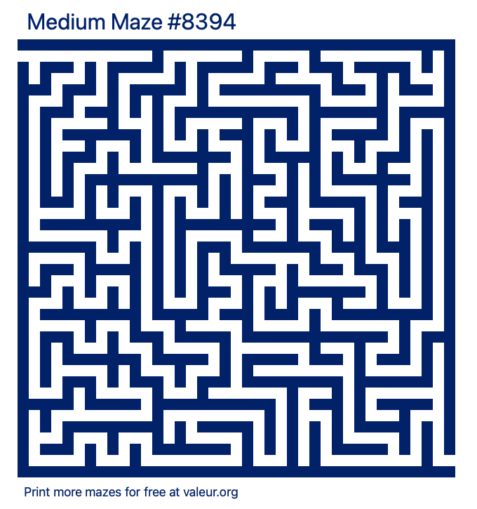 Free Printable Medium Maze number 8394