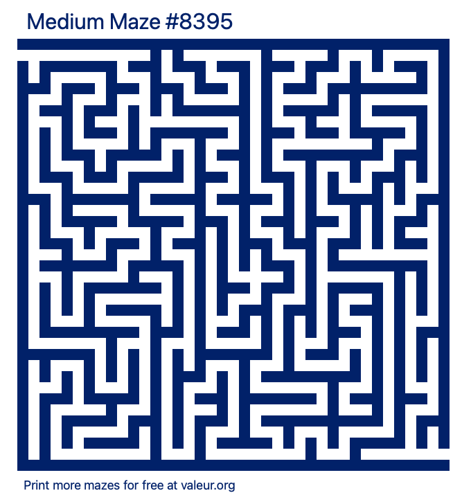 Free Printable Medium Maze number 8395
