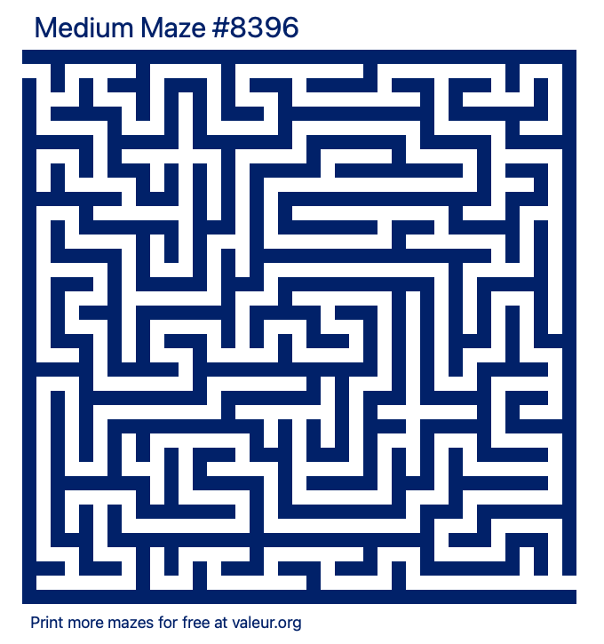 Free Printable Medium Maze number 8396