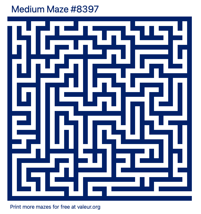 Free Printable Medium Maze number 8397