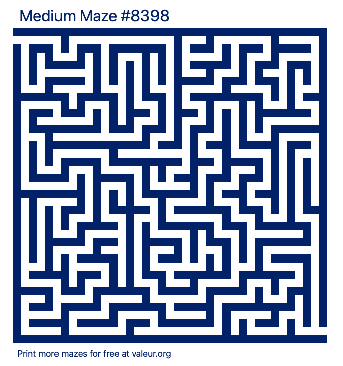 Free Printable Medium Maze number 8398