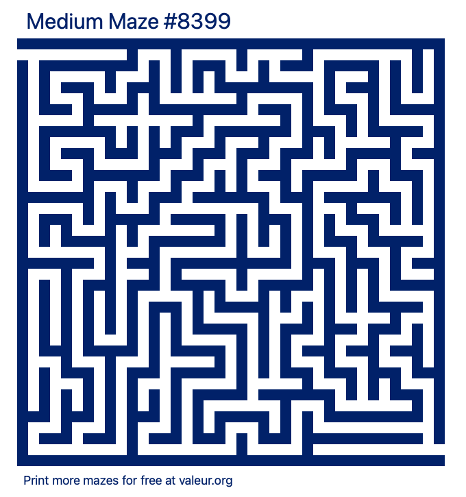 Free Printable Medium Maze number 8399