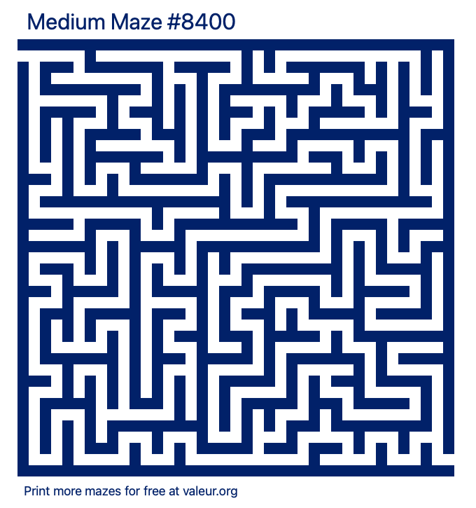 Free Printable Medium Maze number 8400
