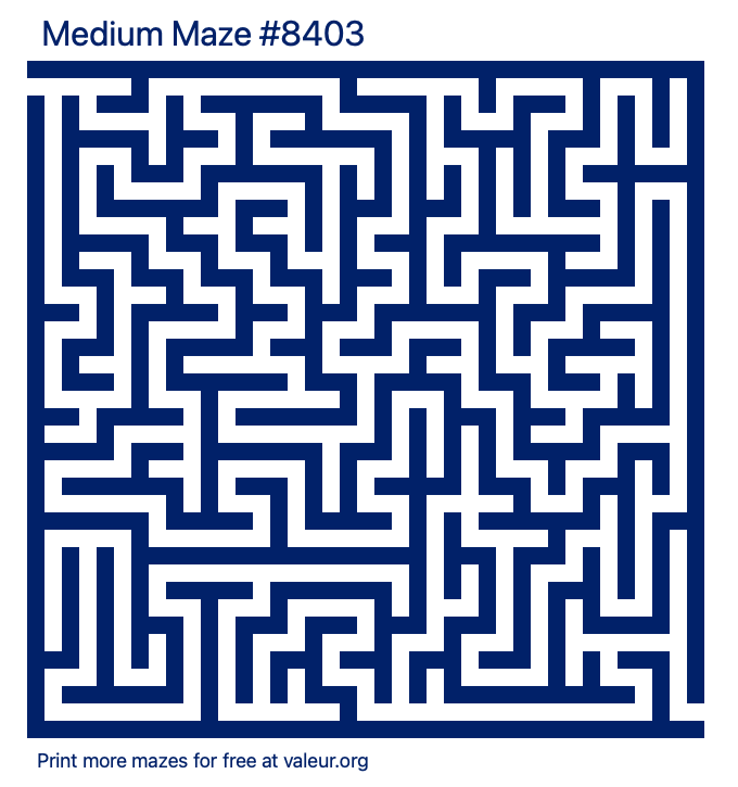 Free Printable Medium Maze number 8403