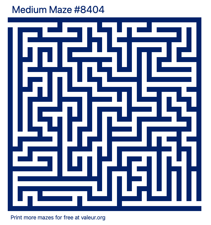 Free Printable Medium Maze number 8404
