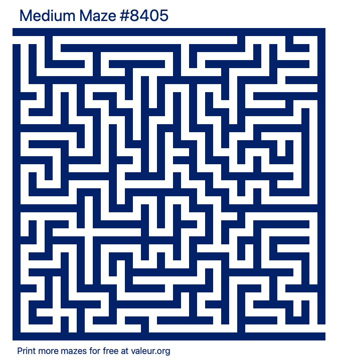Free Printable Medium Maze number 8405