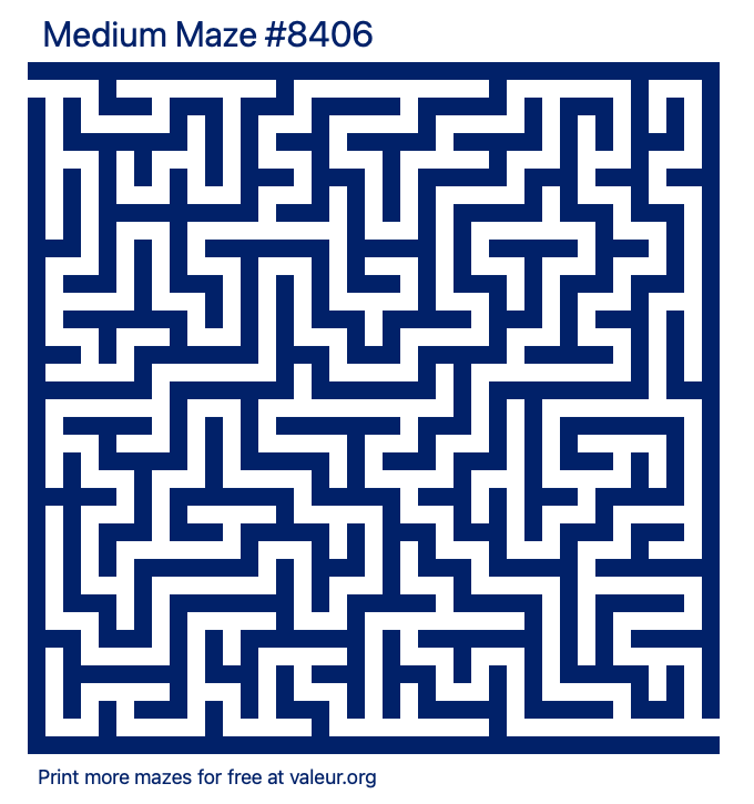 Free Printable Medium Maze number 8406