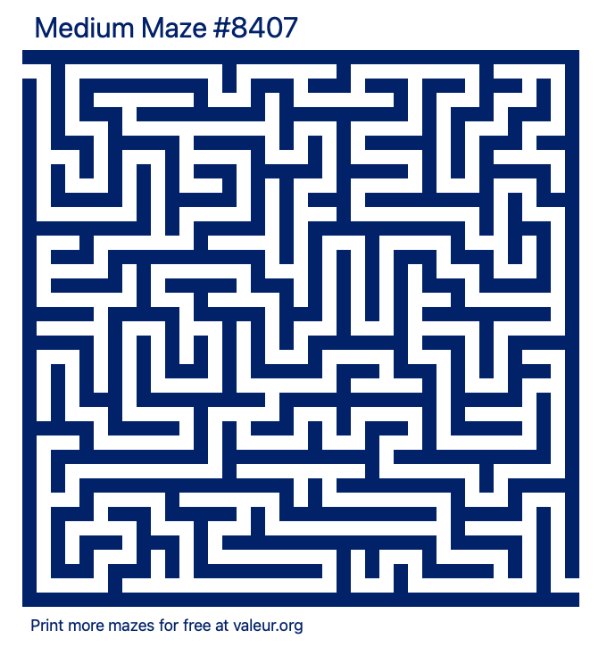Free Printable Medium Maze number 8407