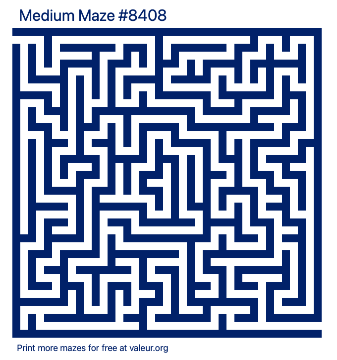Free Printable Medium Maze number 8408