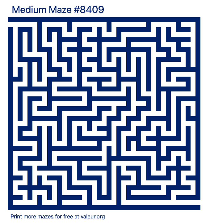 Free Printable Medium Maze number 8409
