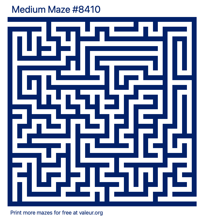 Free Printable Medium Maze number 8410