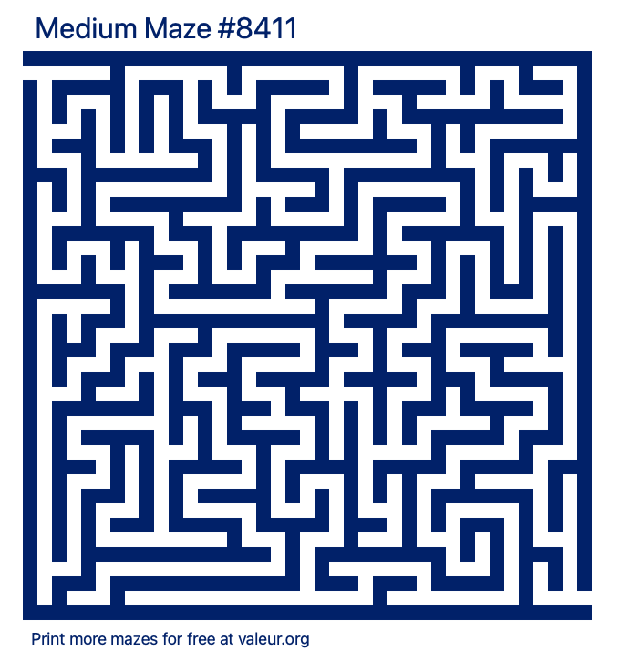 Free Printable Medium Maze number 8411