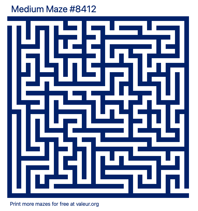 Free Printable Medium Maze number 8412