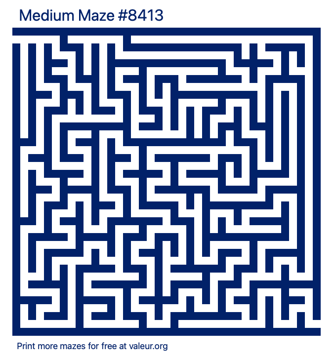 Free Printable Medium Maze number 8413