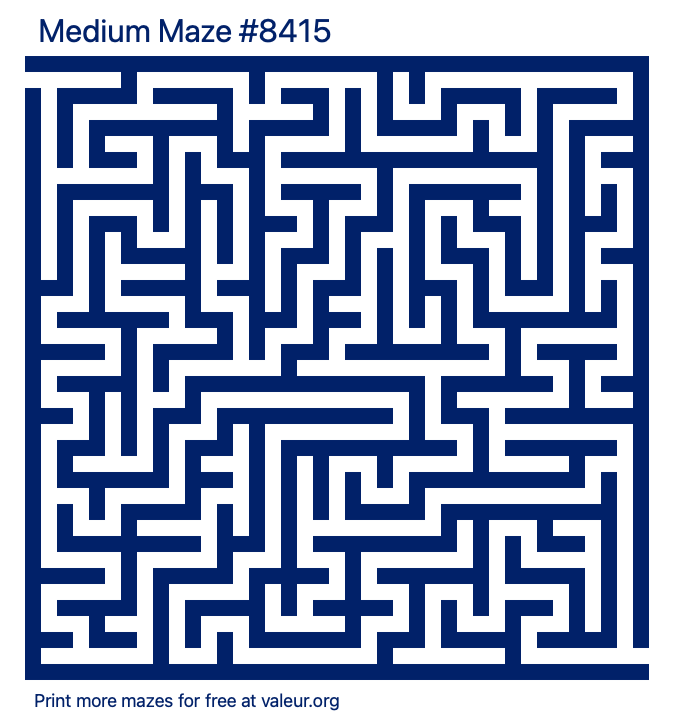 Free Printable Medium Maze number 8415