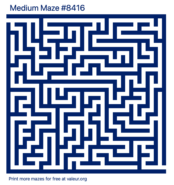 Free Printable Medium Maze number 8416