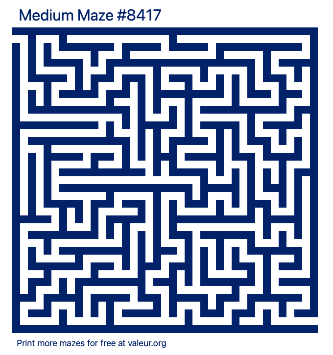 Free Printable Medium Maze number 8417