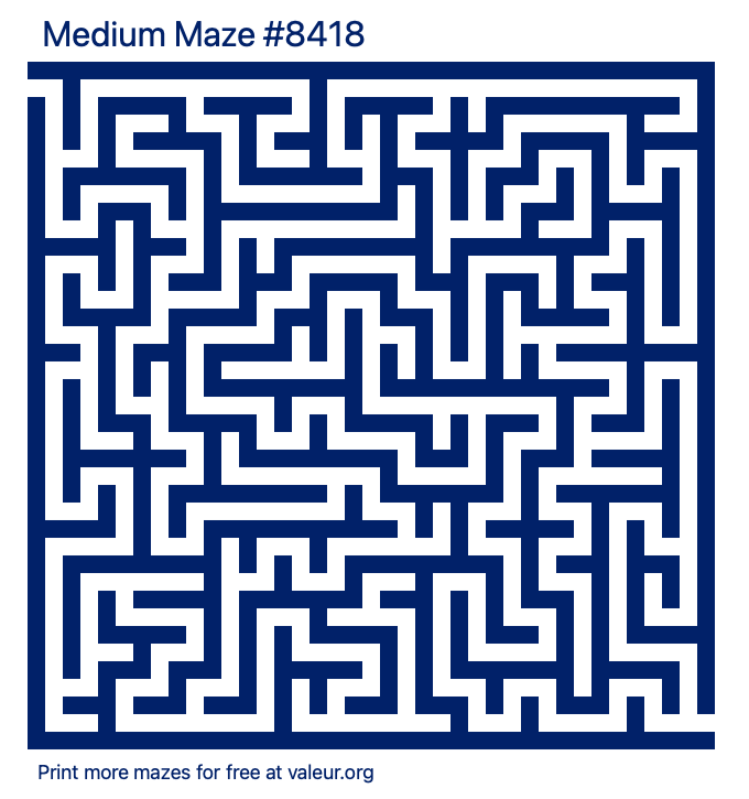 Free Printable Medium Maze number 8418