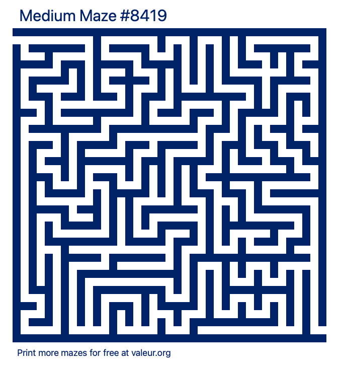 Free Printable Medium Maze number 8419