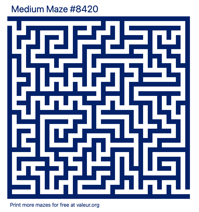 Free Printable Medium Maze number 8420