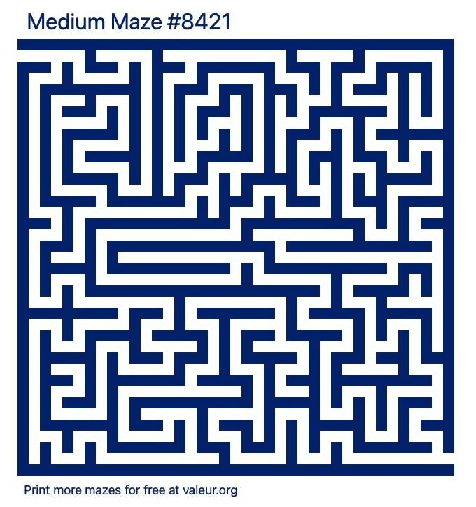 Free Printable Medium Maze number 8421