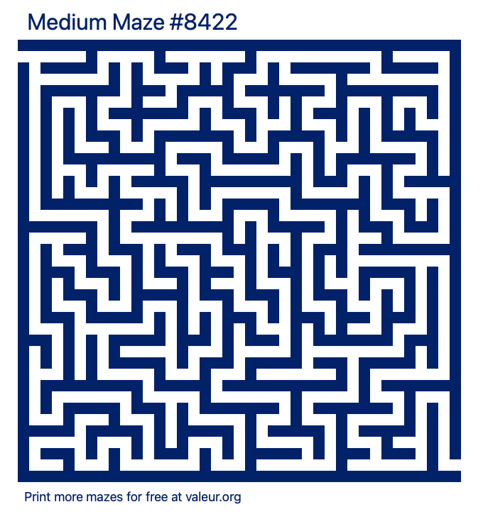 Free Printable Medium Maze number 8422
