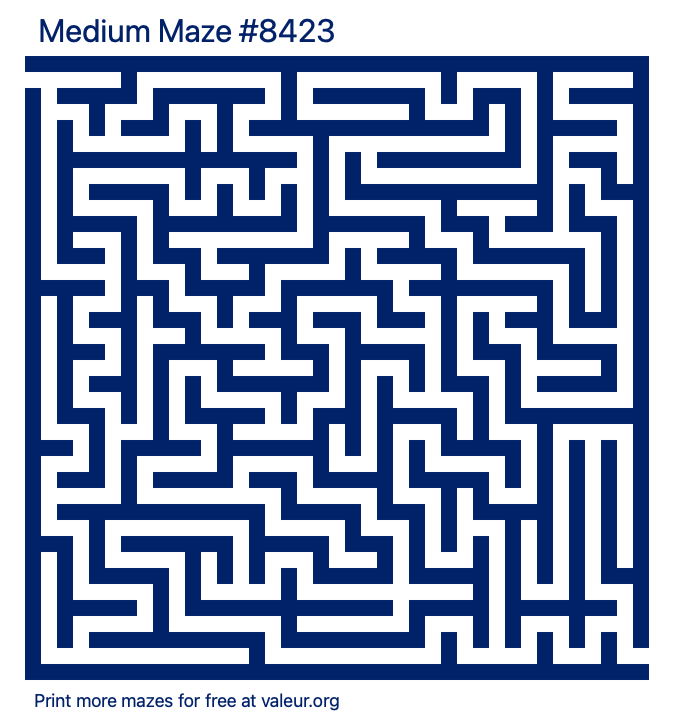 Free Printable Medium Maze number 8423