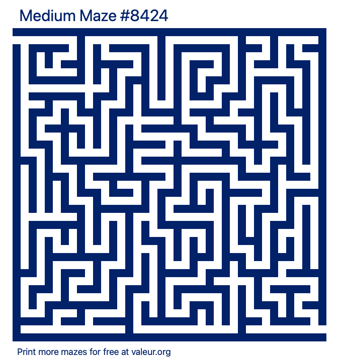 Free Printable Medium Maze number 8424