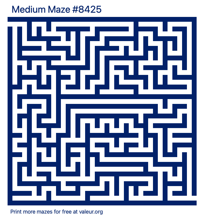 Free Printable Medium Maze number 8425