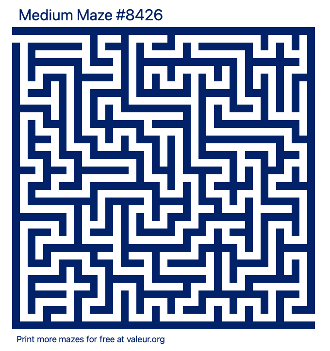 Free Printable Medium Maze number 8426
