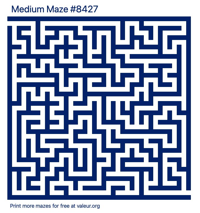 Free Printable Medium Maze number 8427